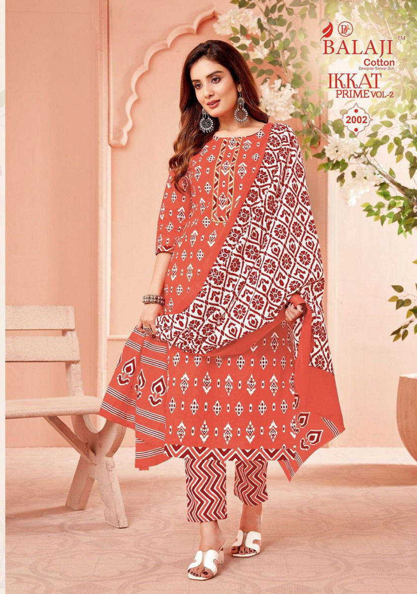 Balaji Ikkat Prime Vol 2 Cotton Dress Materials Collection
